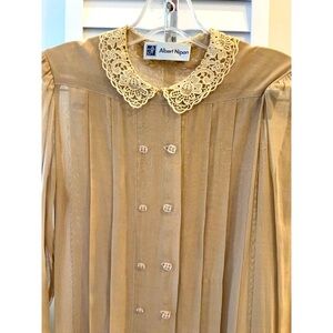 Vintage Albert Nipon dress Peter Pan collar long sleeves lace collar & cuffs